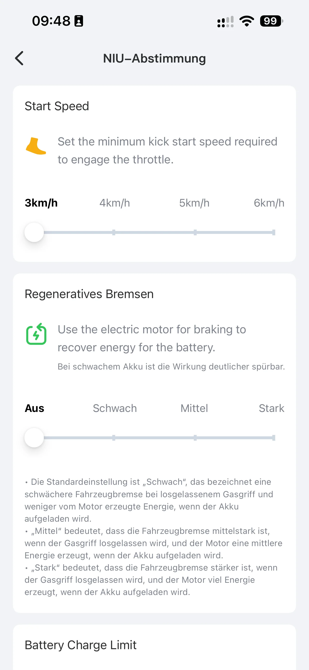 Die Niu APP vom Scooter